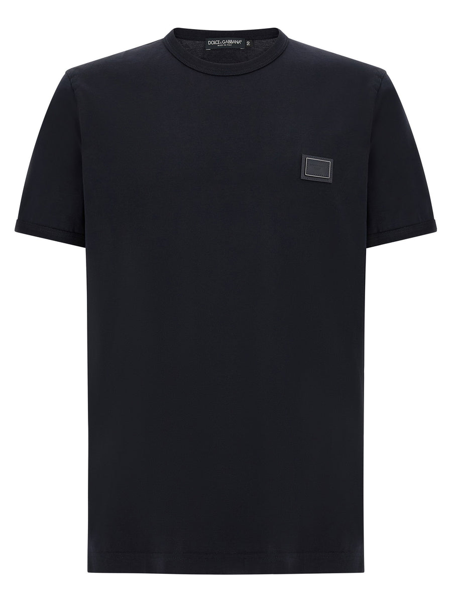Dolce & Gabbana Metal Logo Plaque T-shirt — Black