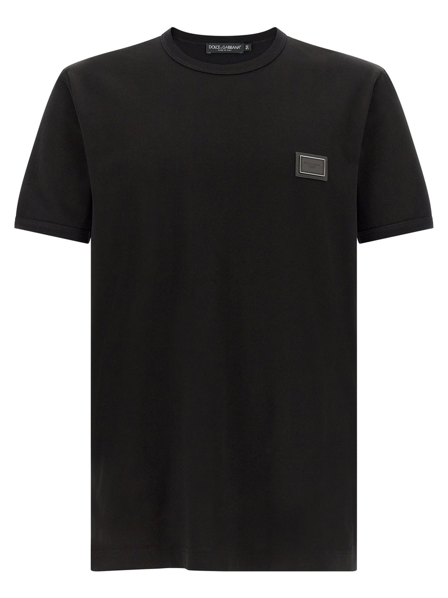 Dolce & Gabbana Metal Plate Logo T-Shirt — Black