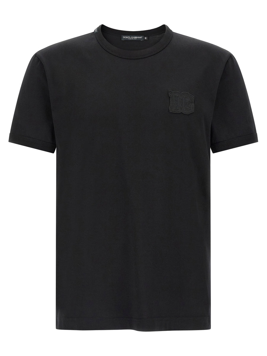 Dolce & Gabbana Logo-Patch Crew Neck T-Shirt — Black