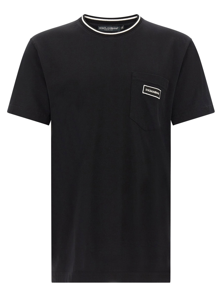Dolce & Gabbana Logo Patch Pocket T-shirt — Black
