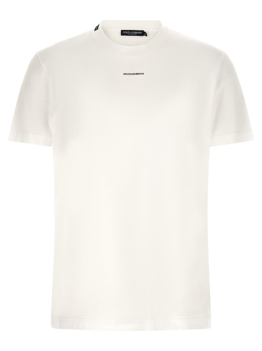 Dolce & Gabbana Logo-Embroidered T-Shirt — Cream