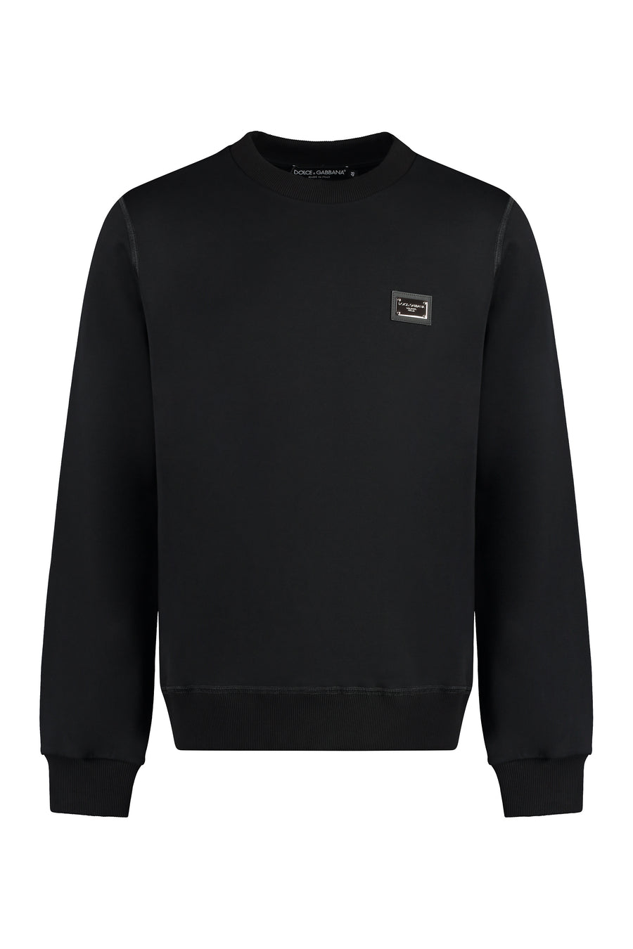 Cotton Crew-Neck Sweatshirt Black Sweatshirts