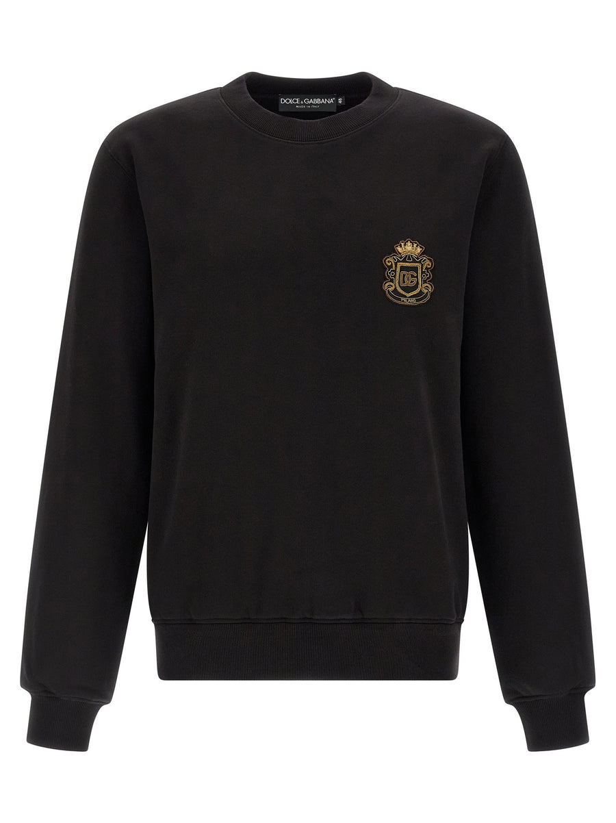 Dolce & Gabbana Heraldic Patch Sweatshirt — Black