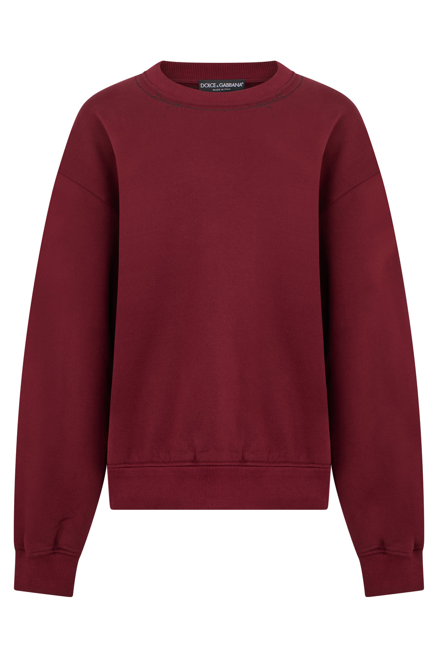 Crew Neck Sweatshirt Burgundy Cotton Sweatshirts