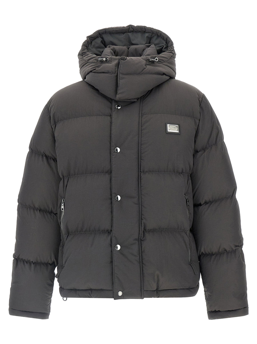 Dolce & Gabbana Logo Patch Down Jacket — Black