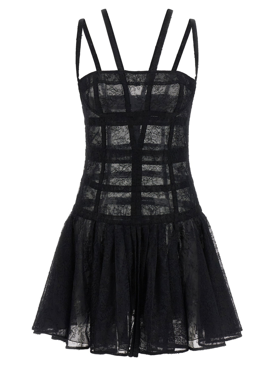 Giovanni Bedin Chantilly Lace Dress — Black