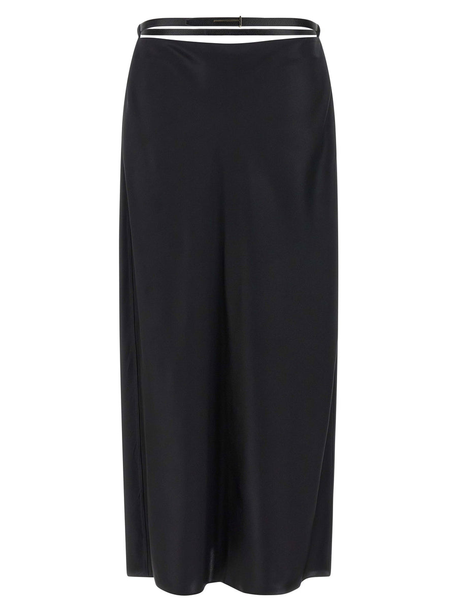 Tom Ford Silk Midi Skirt — Black