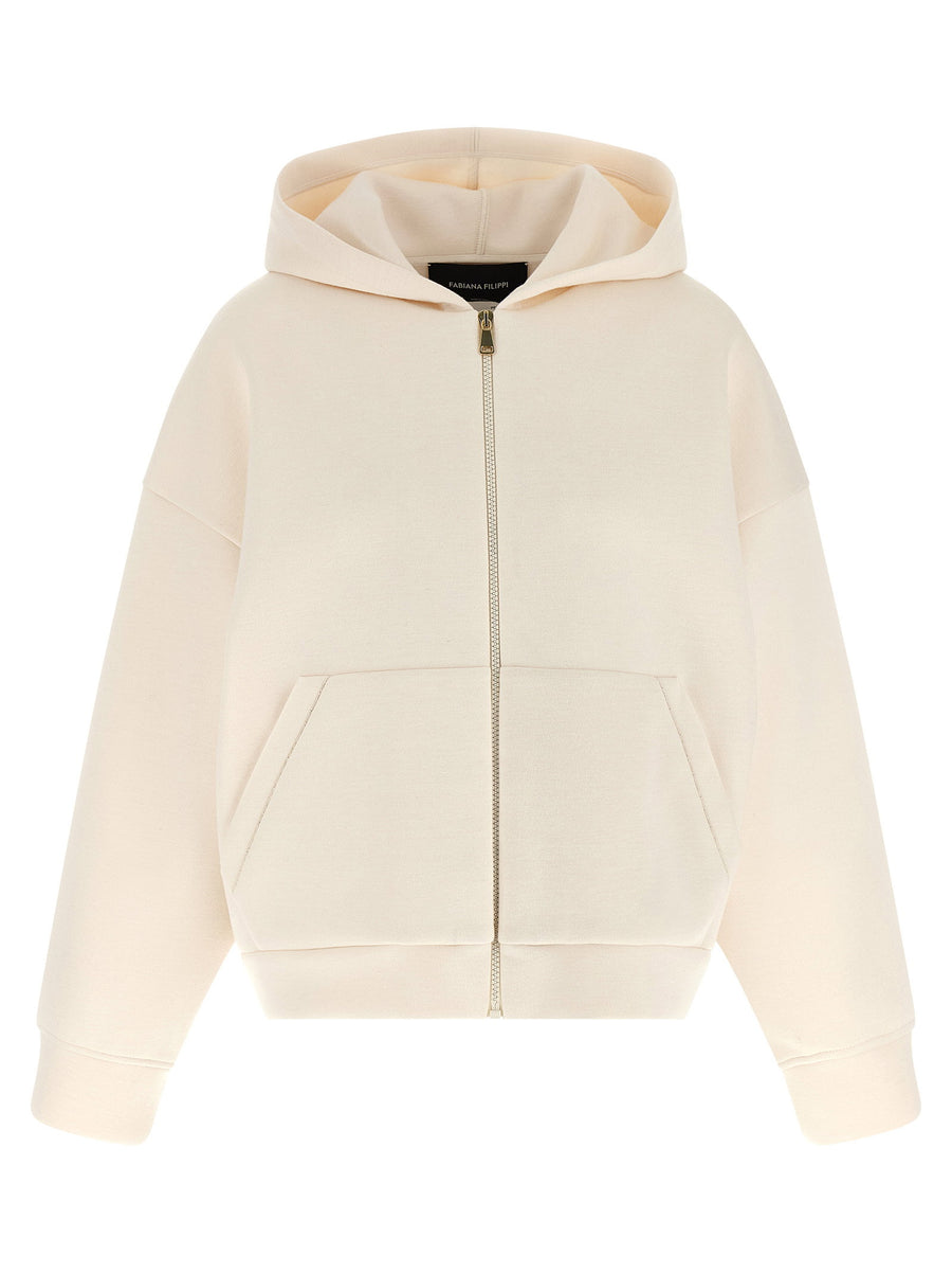 Fabiana Filippi Cashmere Scuba Hoodie — Cream