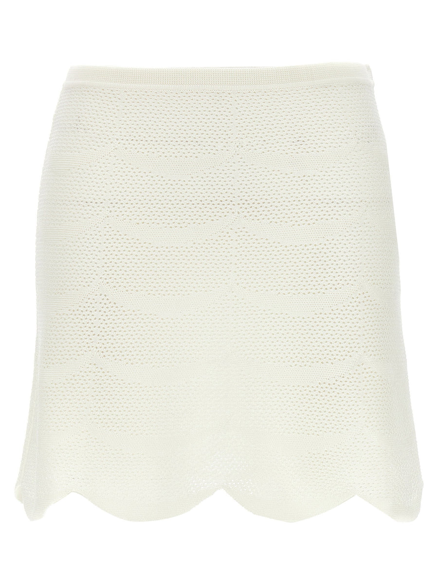 Tom Ford Crocheted Cotton-Silk Skirt — White