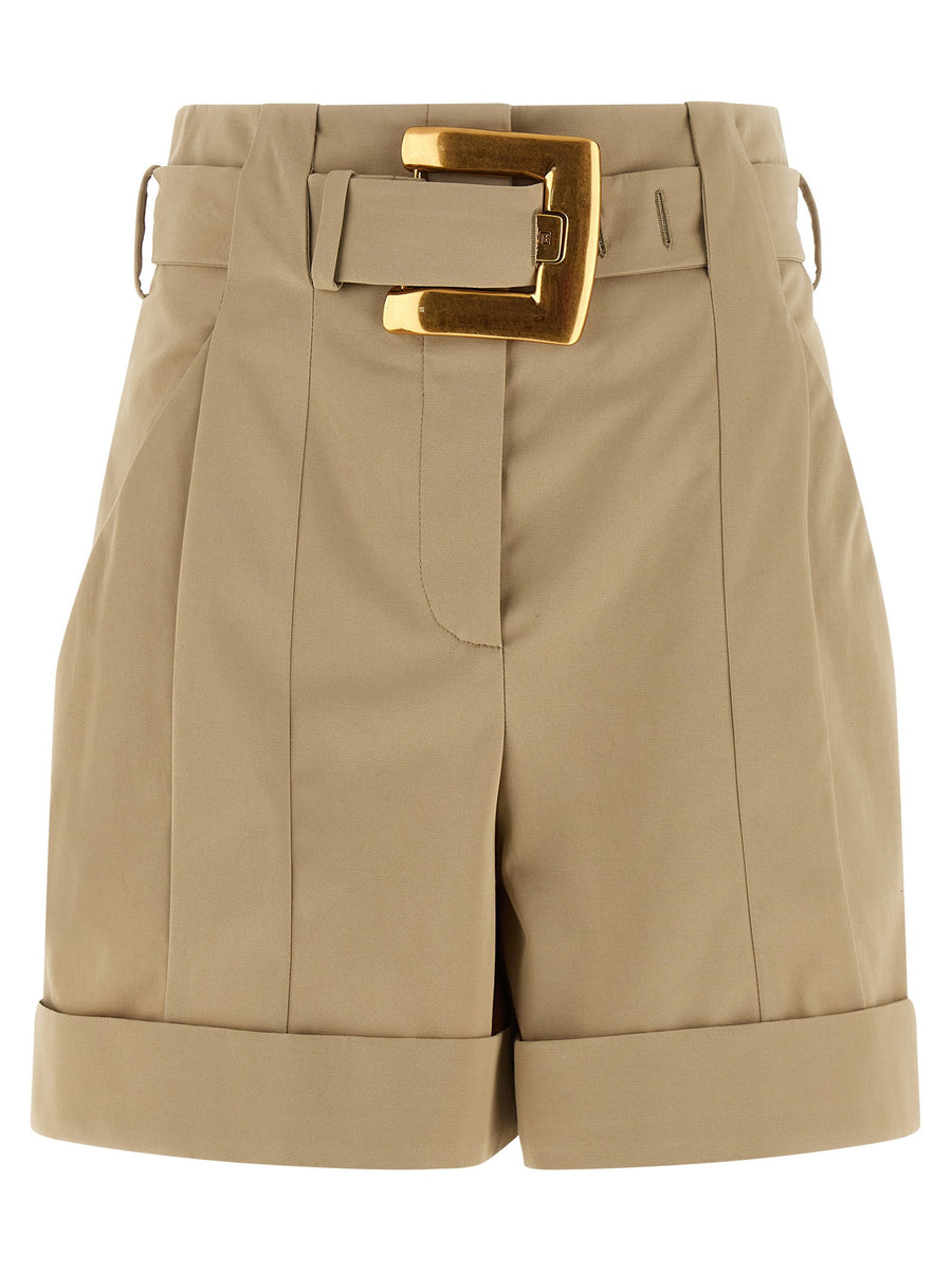 Balmain Anthem Shorts — Beige