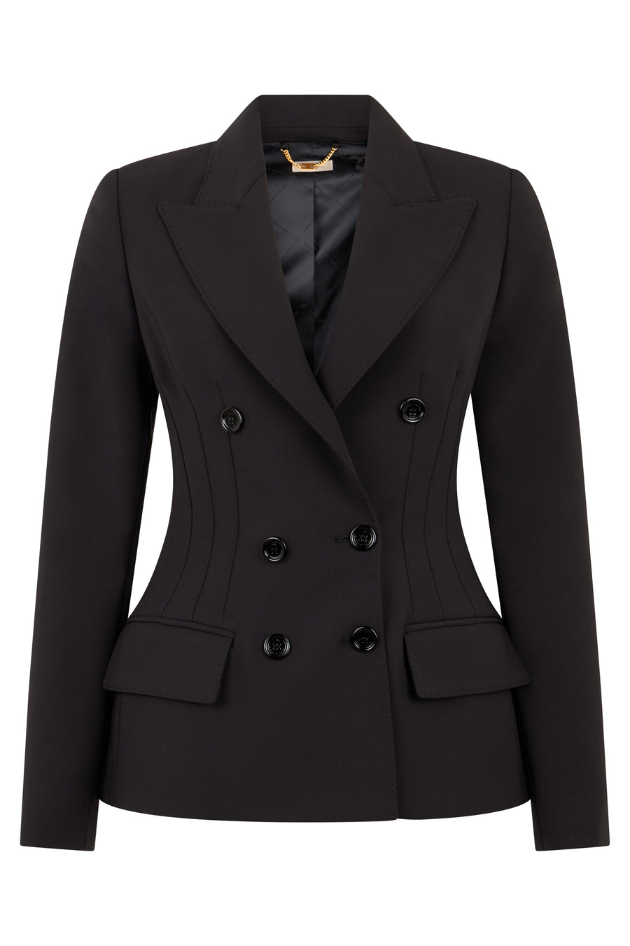 Jacket Double-Breasted Black Polyester