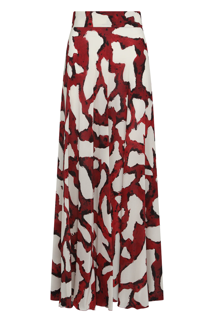 Printed Silk Skirt Red