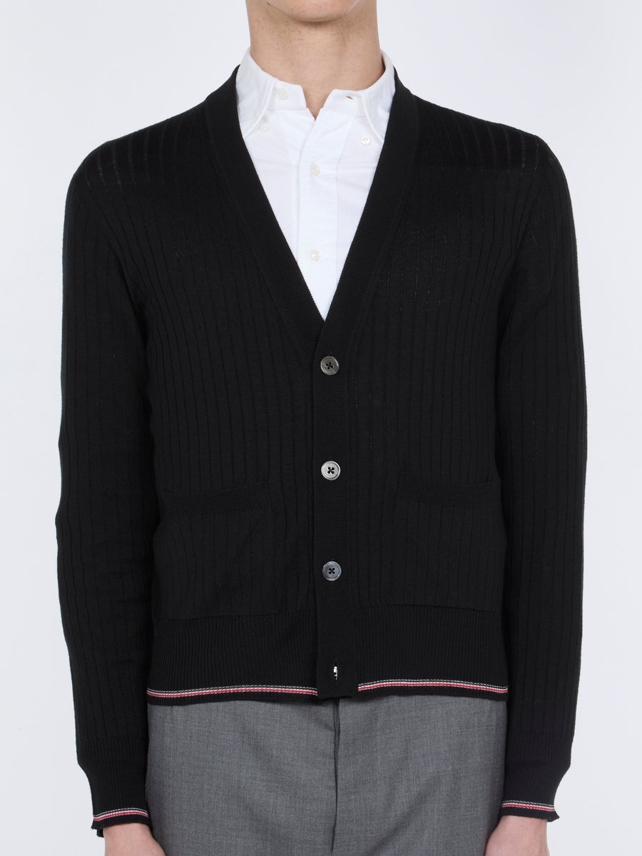 Thom Browne Merino Wool cardigan in black