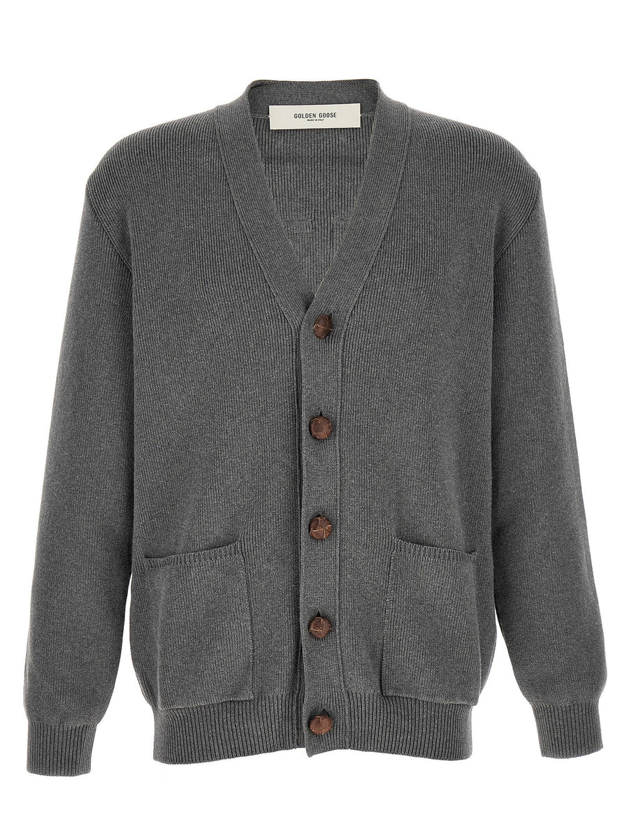 Golden Goose Cotton Knit Cardigan — gray