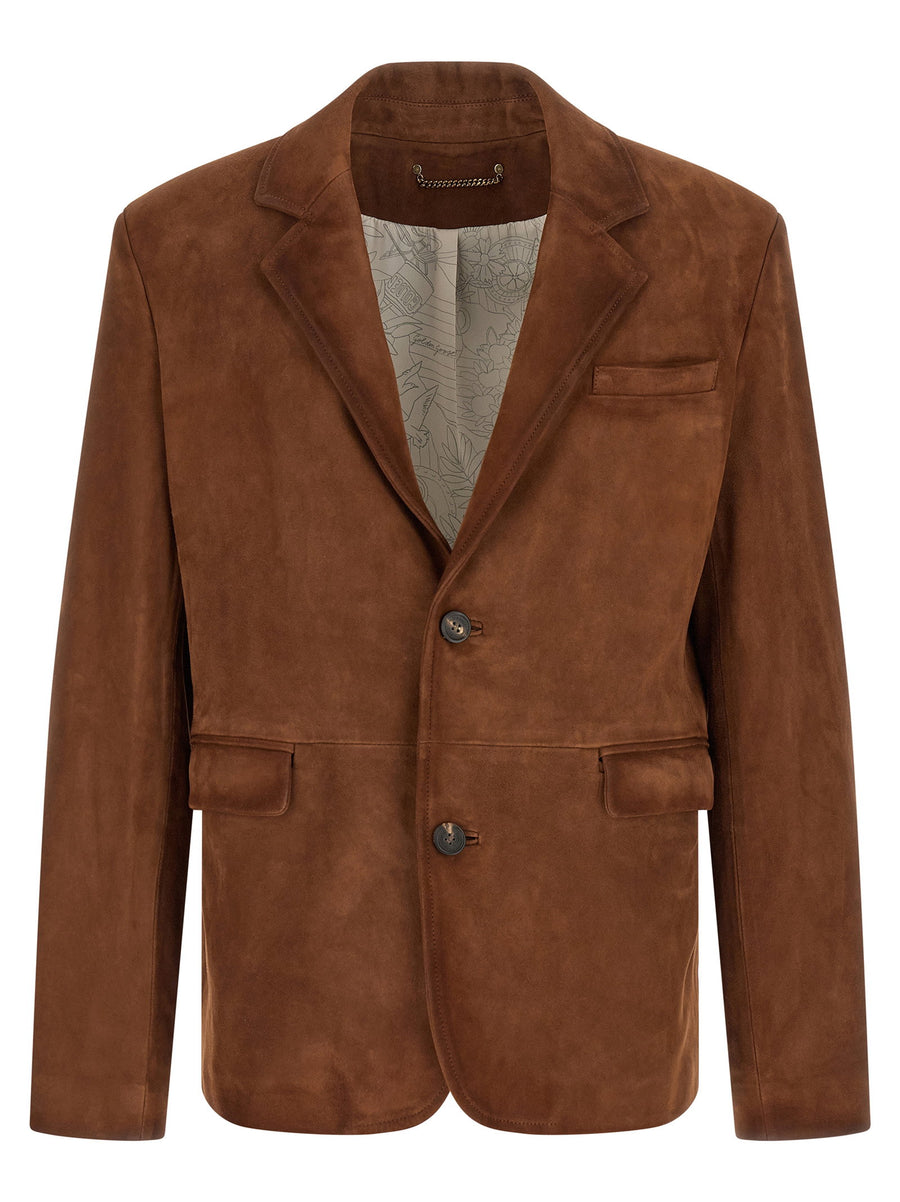 Golden Goose Waxed Suede Jacket — Brown