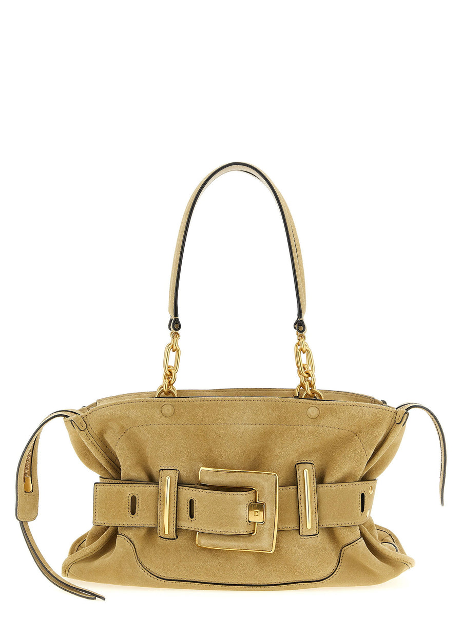 Balmain Anthem Shoulder Bag — Beige