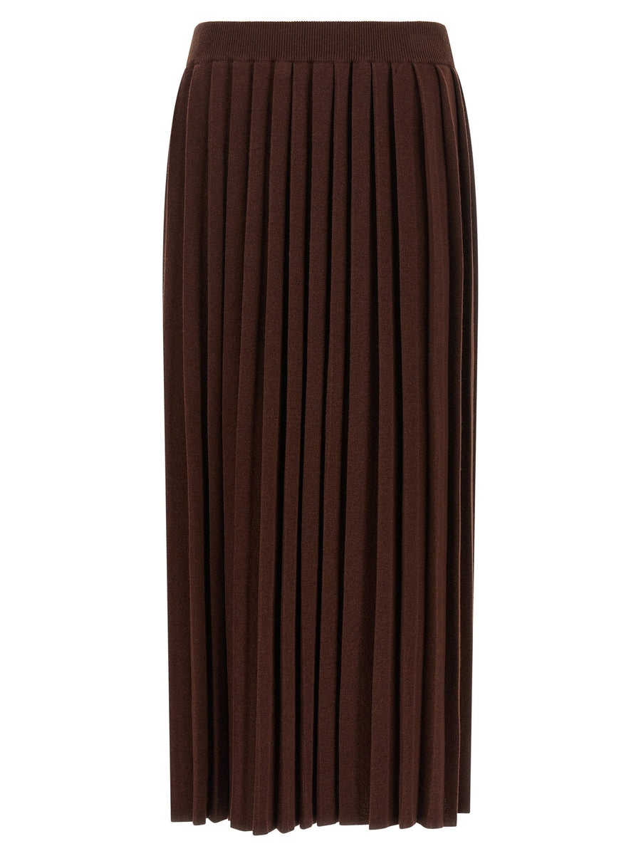 Fabiana Filippi Knitted Pleated Skirt — Brown