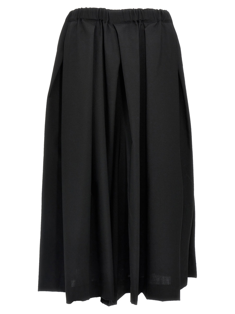 Comme Des Garcons Wool Wide-Leg Trousers — Black