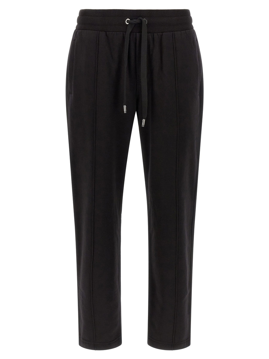 Dolce & Gabbana Logo-Plaque Cotton Jersey Joggers — Black