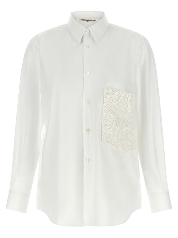 Comme Des Garcons Lace Pocket Shirt — White