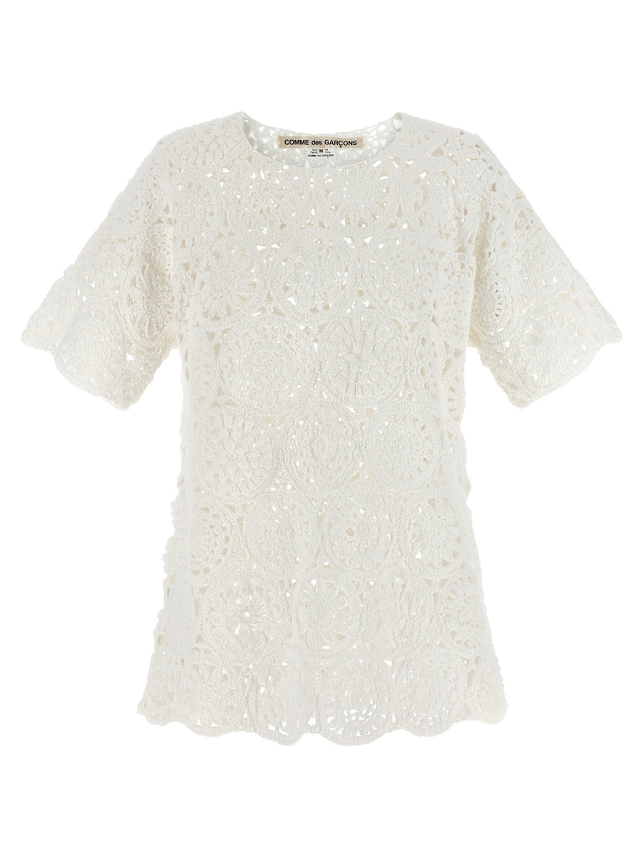Comme Des Garcons Macramé T-shirt — White