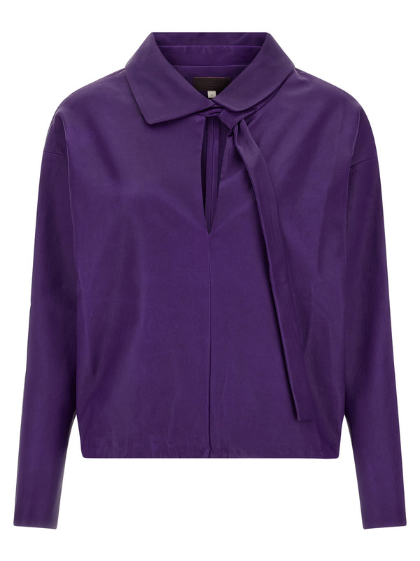 Stouls Plongé nappa leather with cotton lining blouse in purple