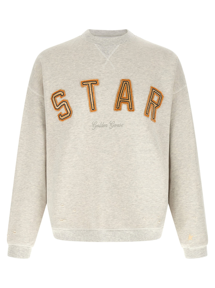 Golden Goose Patch Logo-Embroidered Sweatshirt — Cream