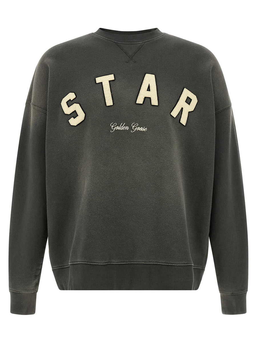 Golden Goose Logo-Embroidered Sweatshirt — Gray