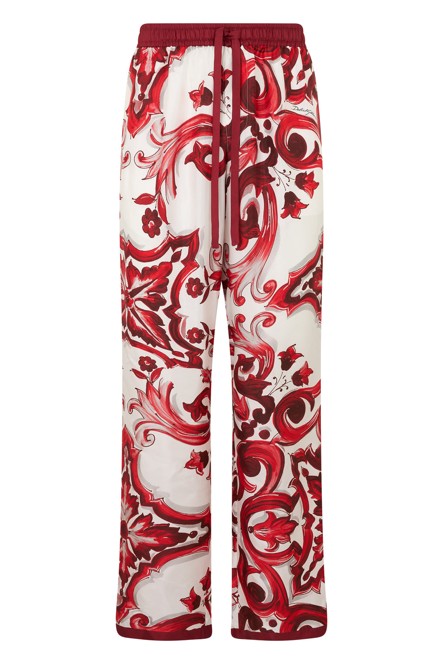 Trousers Printed Silk Red
