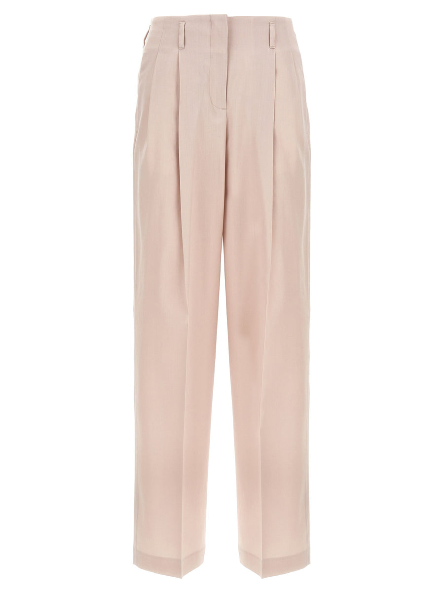 Golden Goose Wool Pleated Trousers — Beige