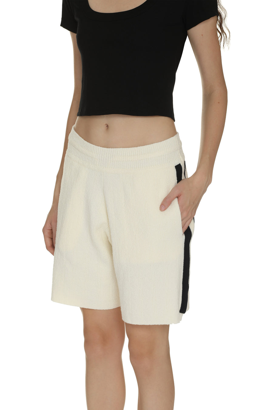 Knitted Shorts Ivory Polyamide