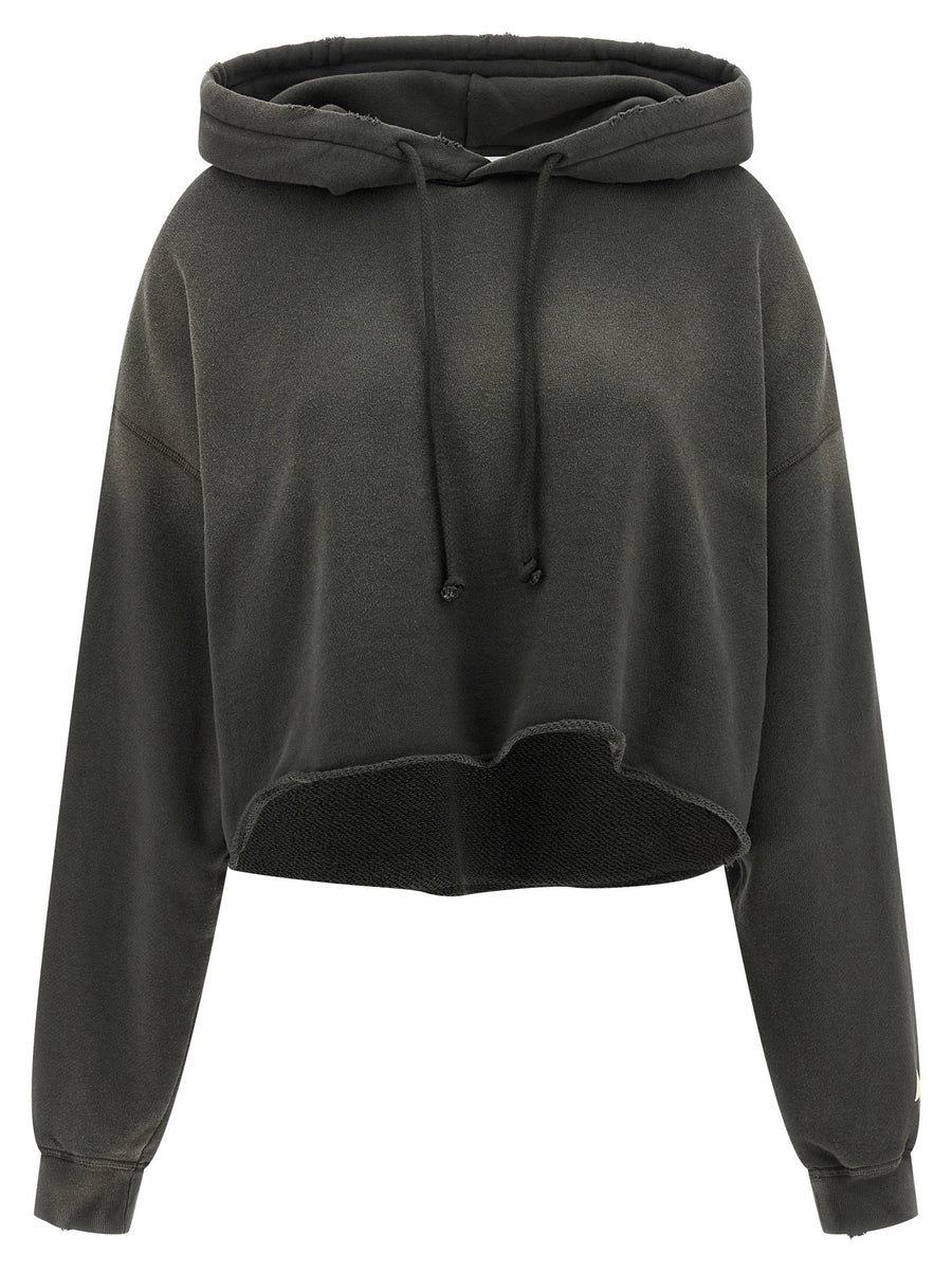 Golden Goose Delavé Cotton with Star Print Hoodie — Gray