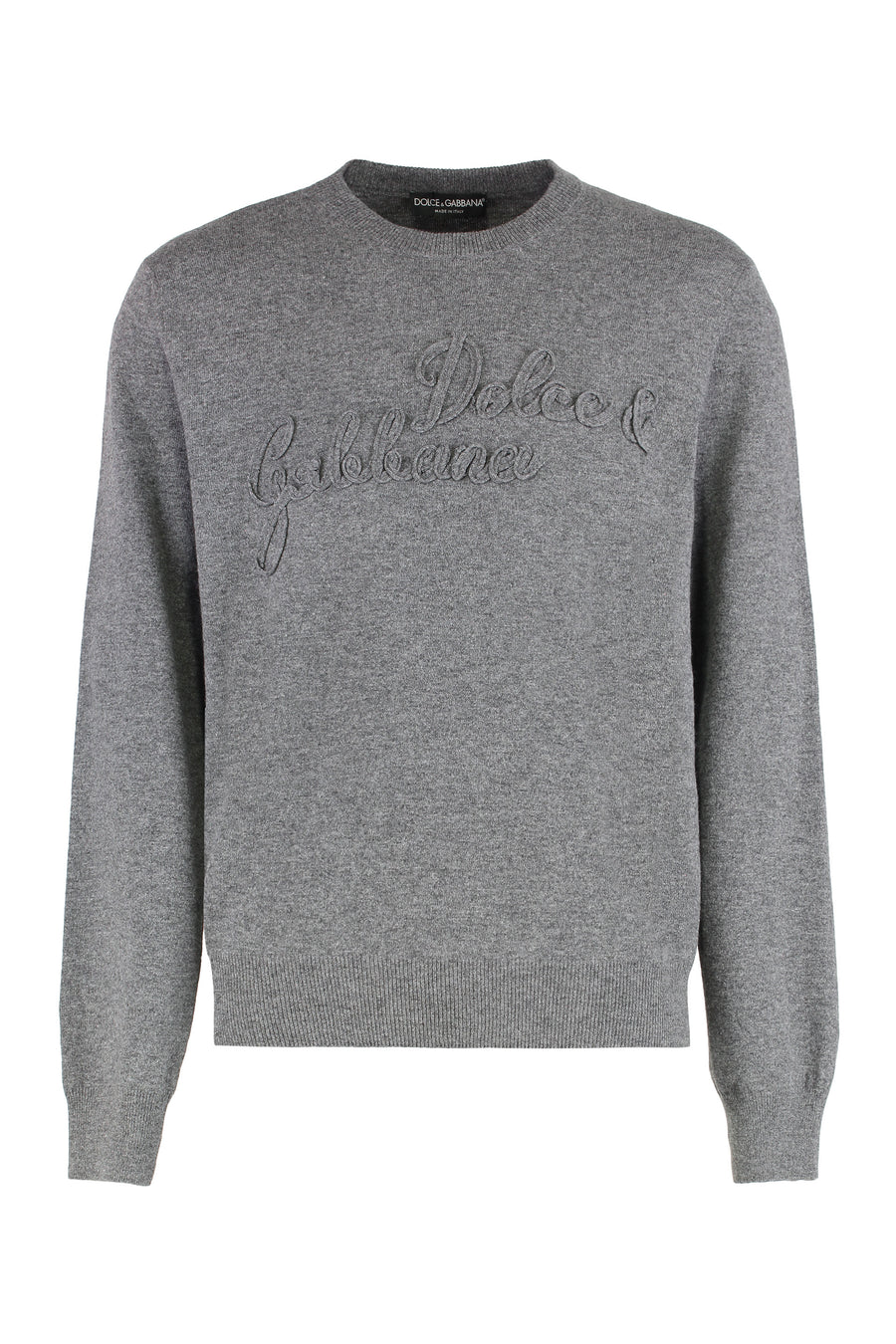 Crew-Neck Sweater Anthracite Virgin Wool Sweatshirts