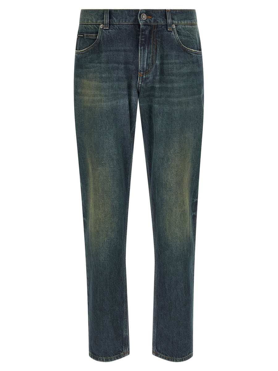 Dolce & Gabbana Stone-Washed Denim Jeans — Blue