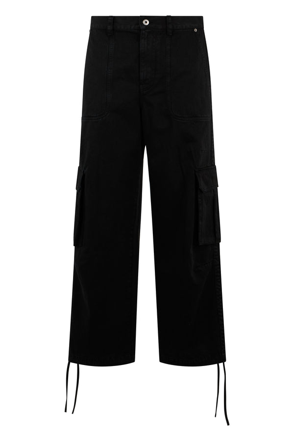 Trousers Cargo Cotton Black