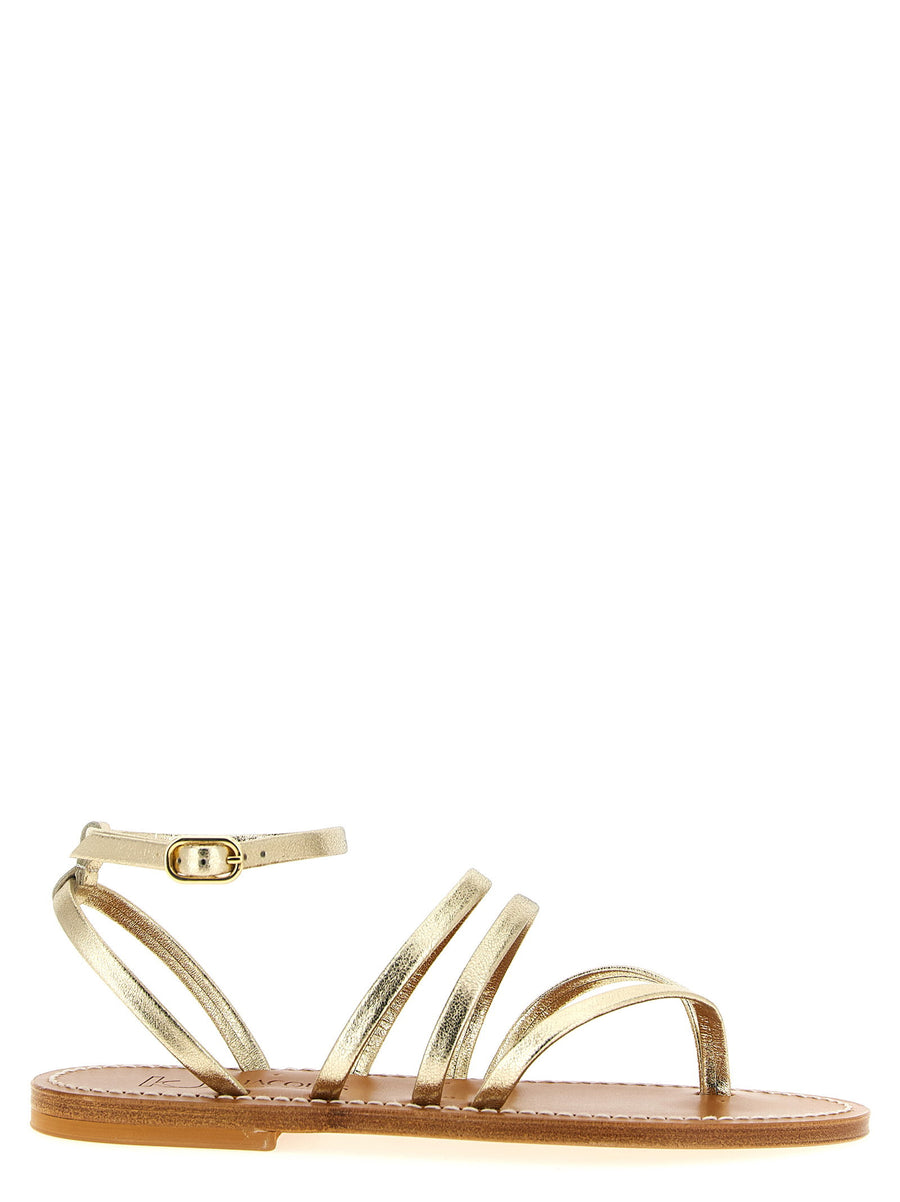 K.jacques Saint Tropez Laminated Leather Thong Sandals — Gold