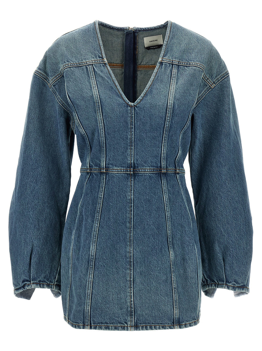 Haikure Denim Mini Dress — Blue