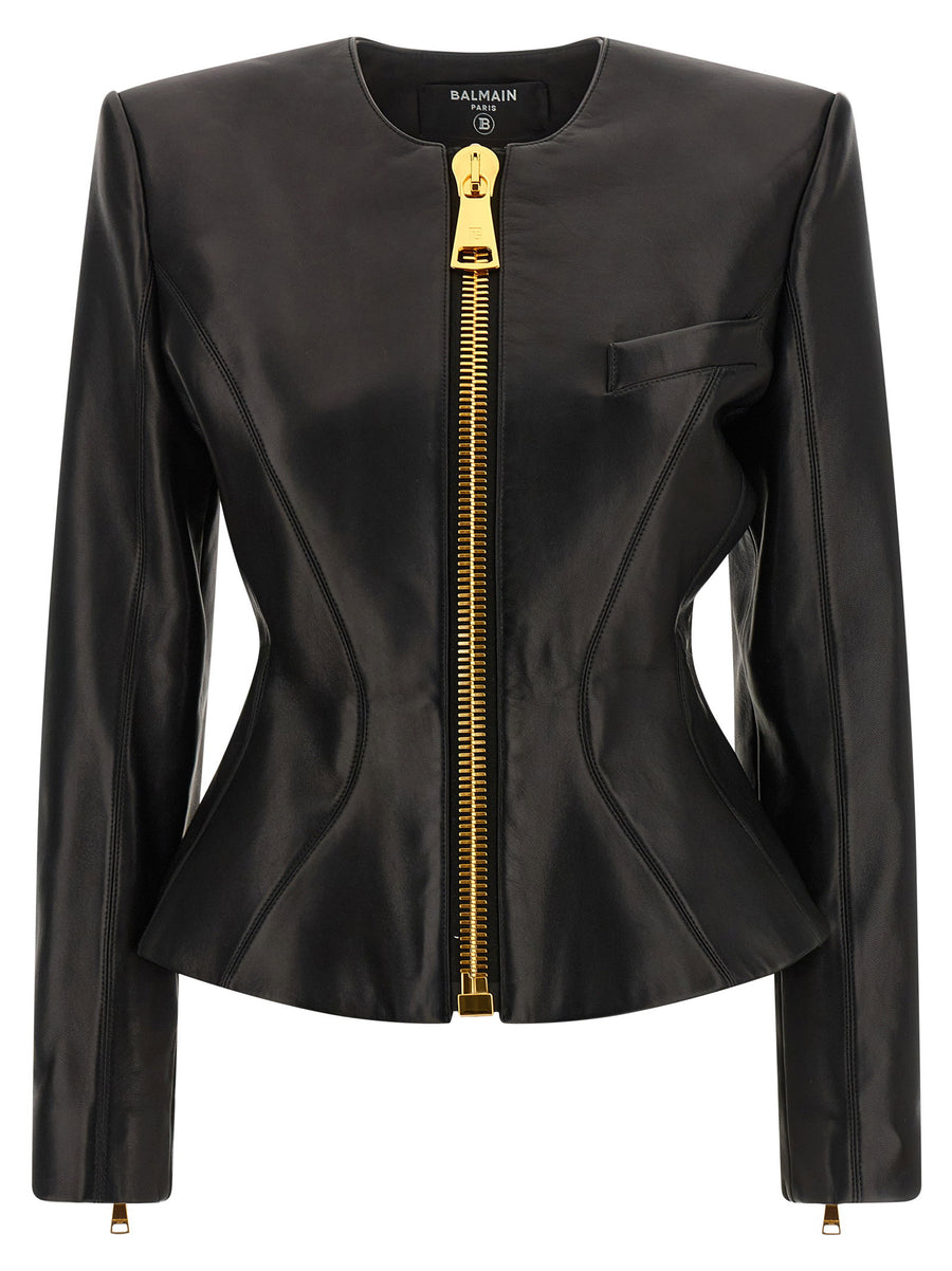 Balmain Lambskin Basque Jacket — Black