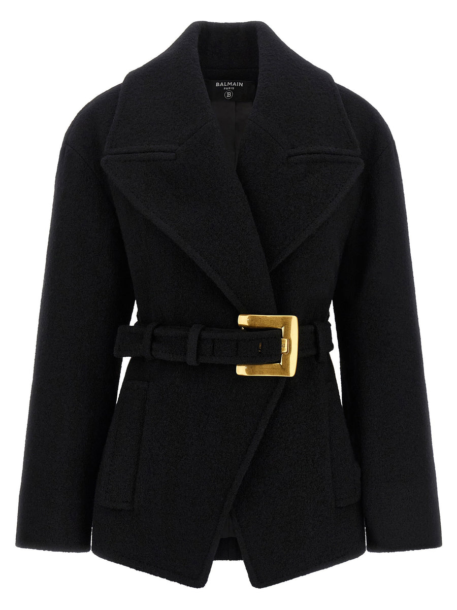 Balmain Anthem Coat — Black