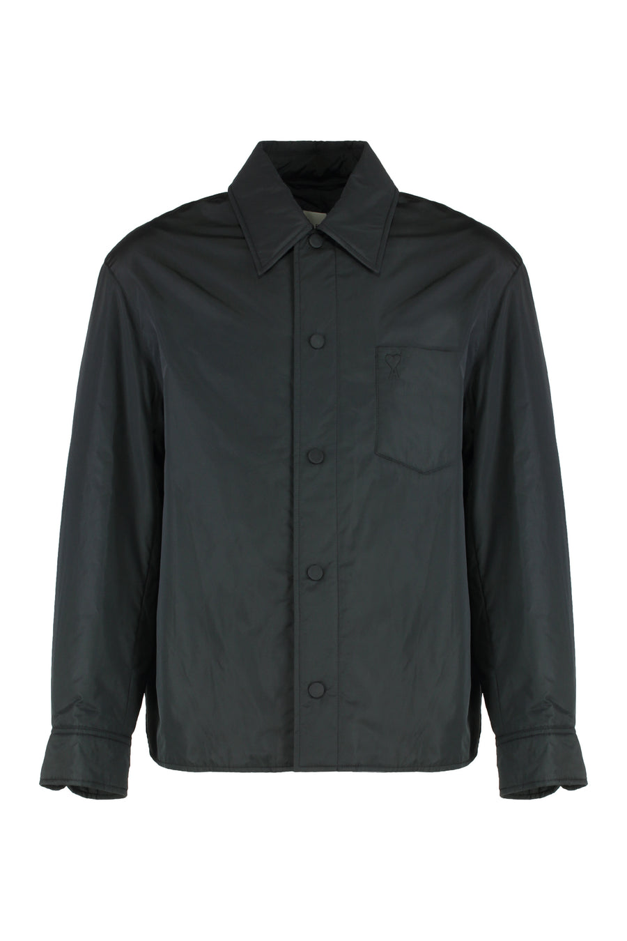 Padded Nylon Overshirt Black Polyester Shirt
