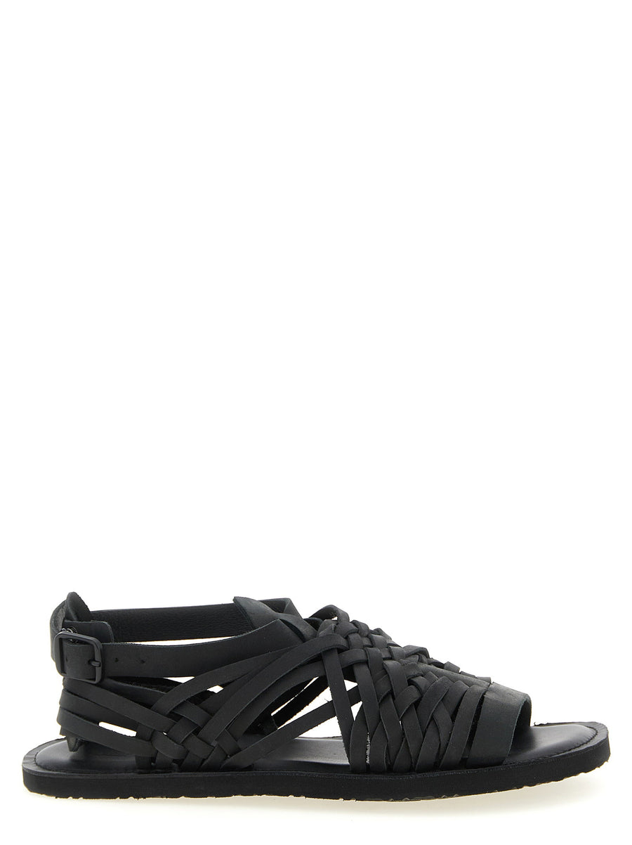 Yohji Yamamoto Braided Leather Sandals — Black