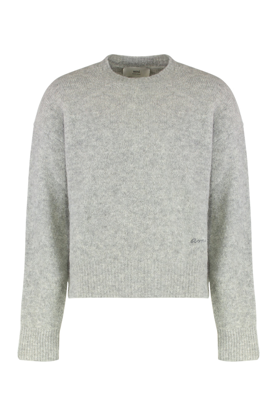 Sweater Round Neck Grey Mixed Wool Alpaca Sweatshirts