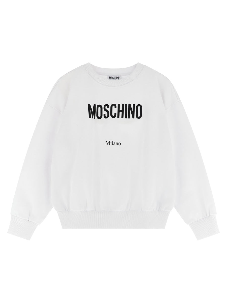Moschino Kid Teen Logo-Lettering Sweatshirt — White