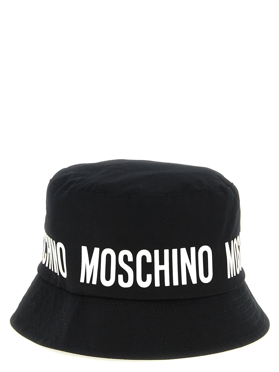 قبعة باكيت من Moschino Kid Teen شعار بنقشة — أسود
