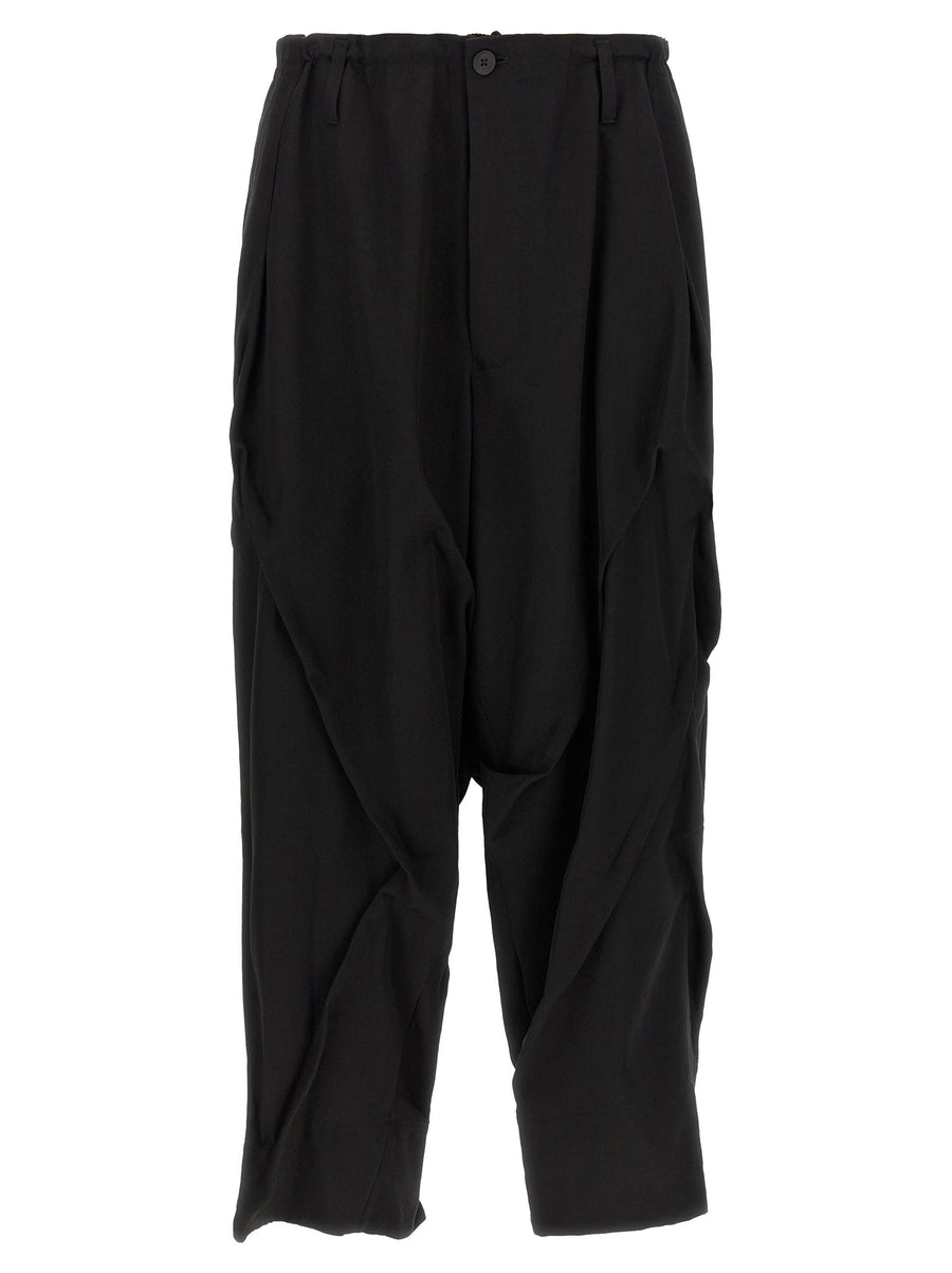 Yohji Yamamoto Tuck Trousers — Black