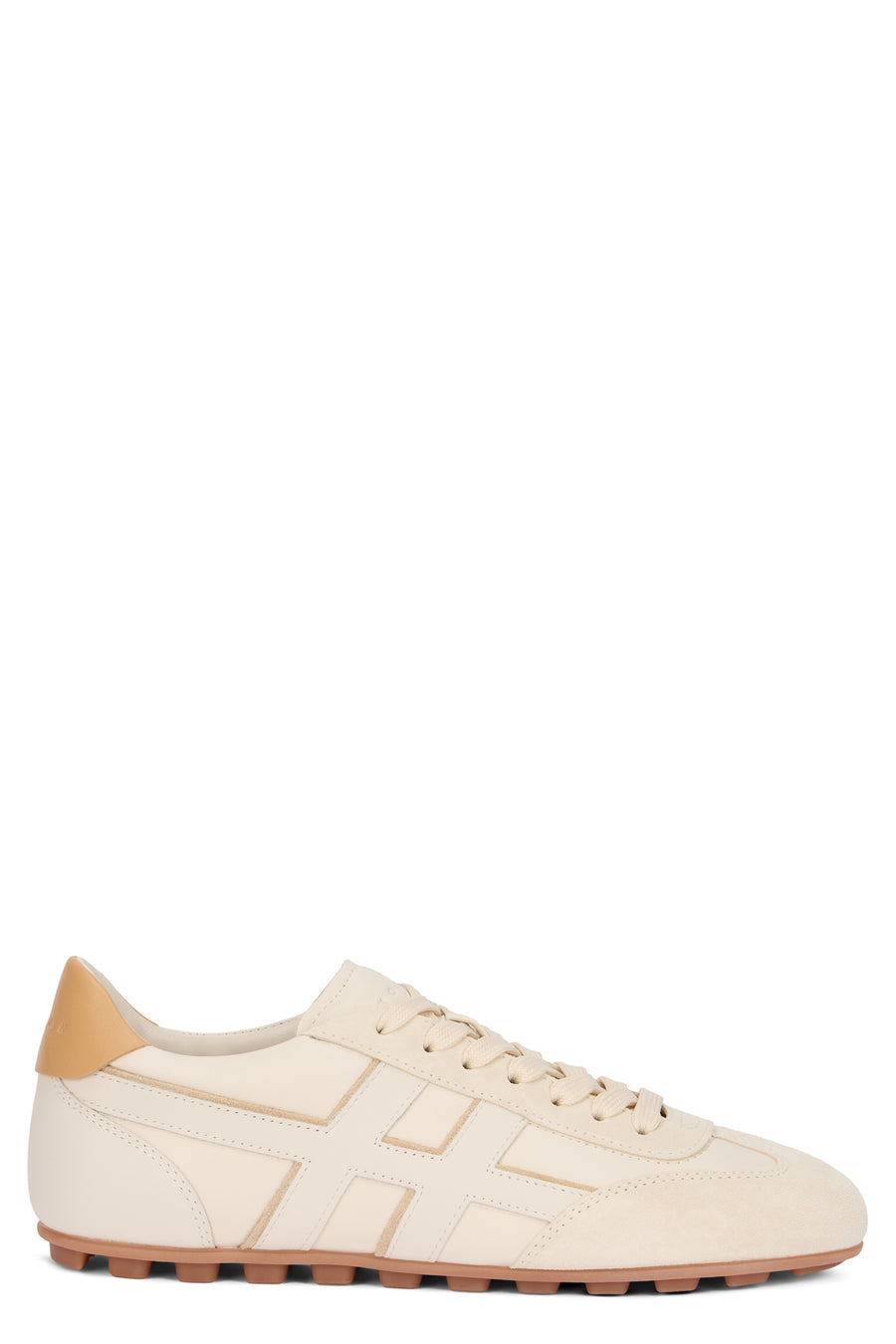 Low-Top Sneakers Olympia Suede Beige Leather Trainers