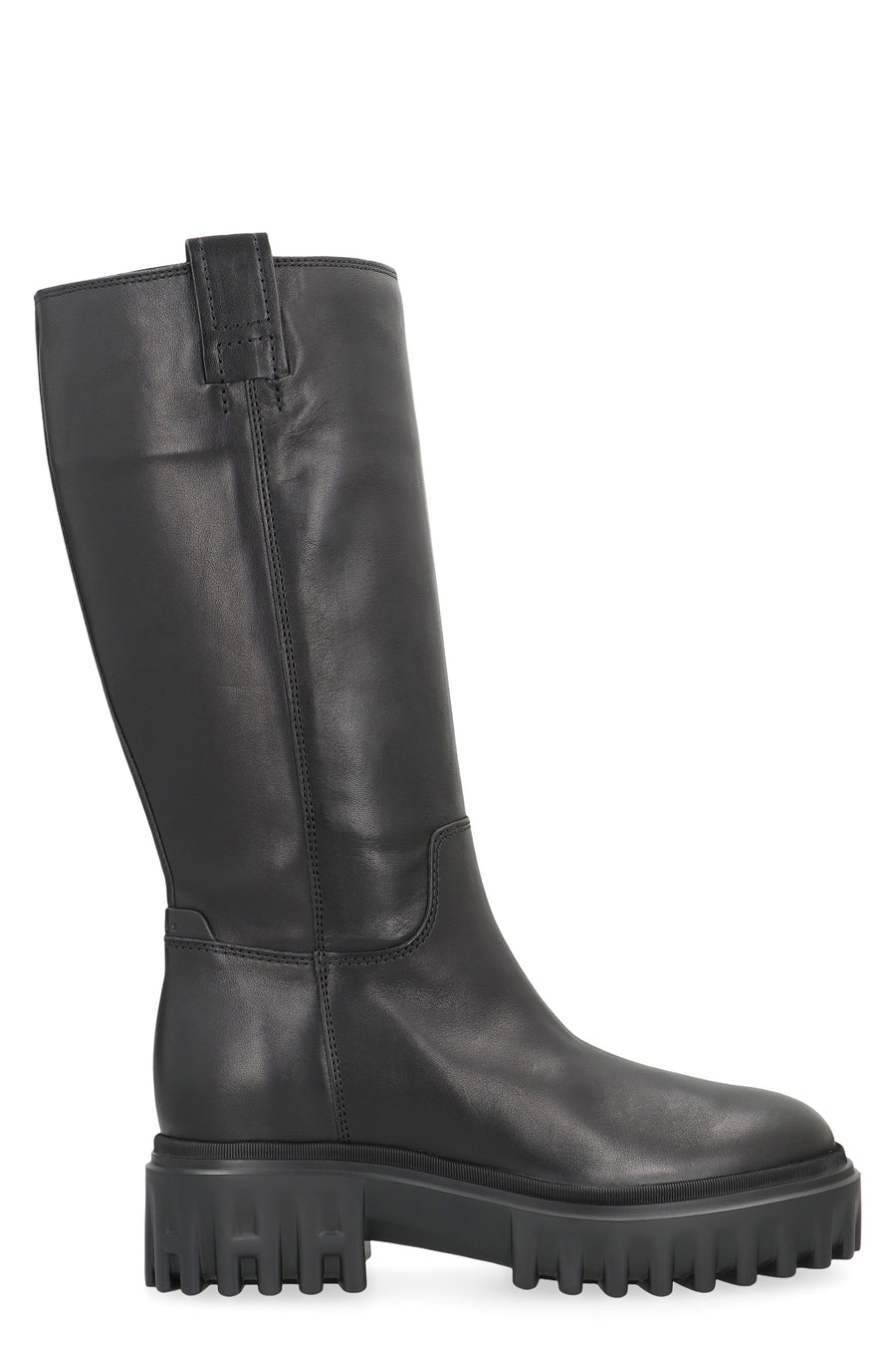 Black Leather High Boots