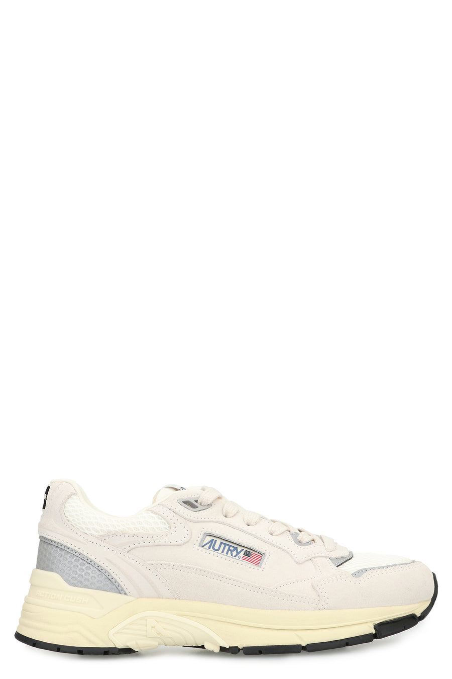 Low-Top Sneakers With Breathable Inserts White Goatskin Trainers