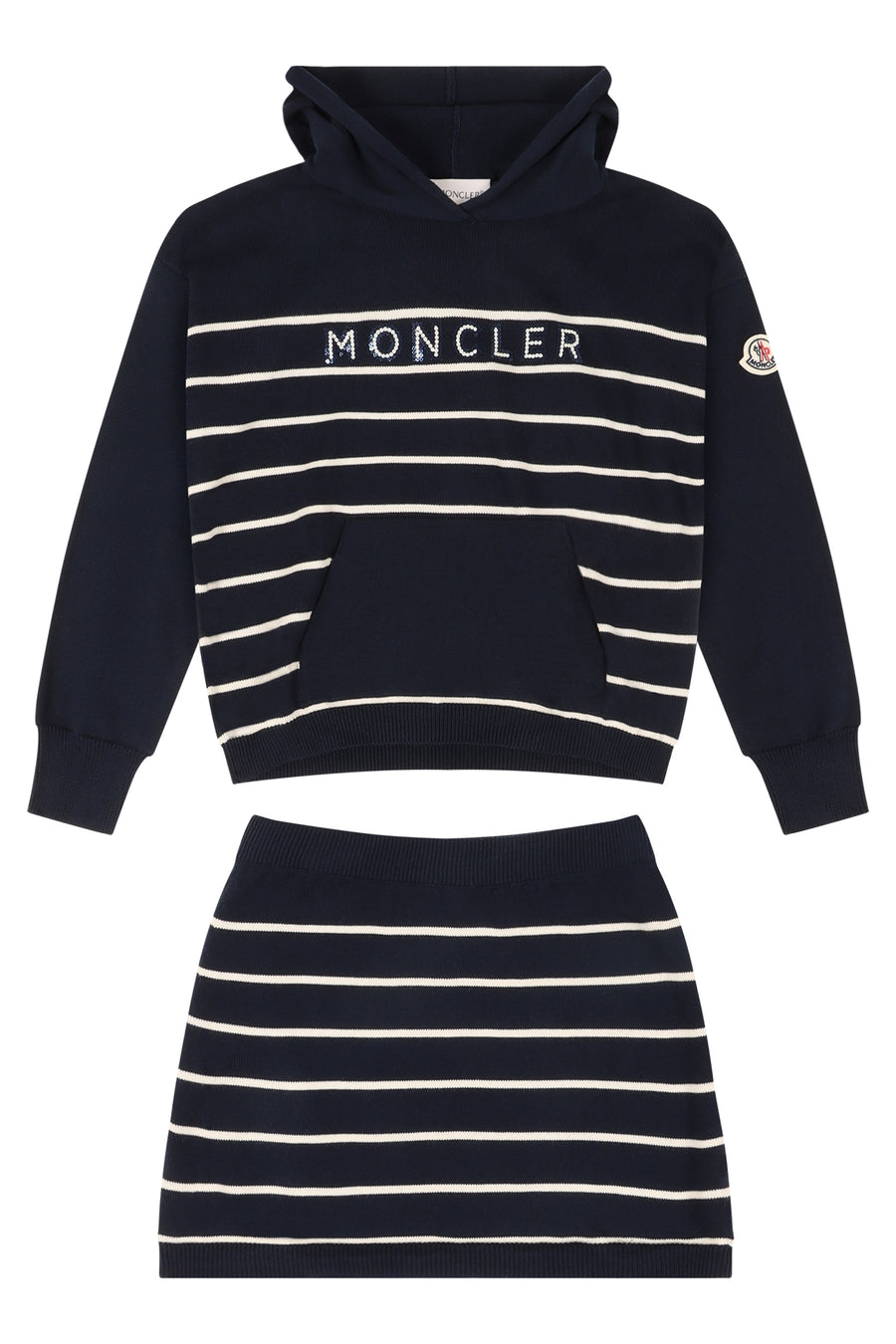 Two-Piece Cotton Suit Blue Knitwear