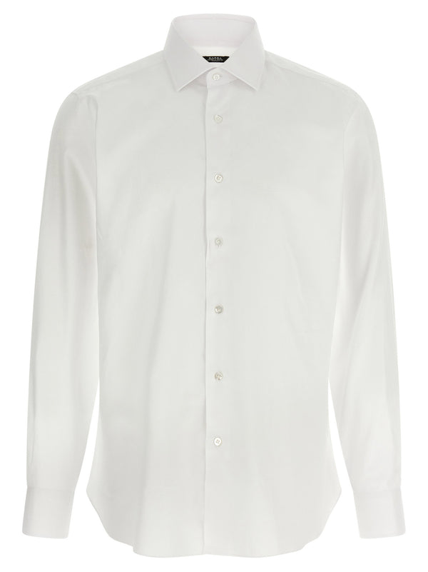 Barba Hand-Stitched Cotton Shirt — White
